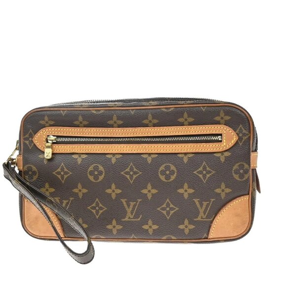 LOUIS VUITTON Marly Dragonne GM Clutch Hand Bag Monogram Brown M51825 36KB186 - Picture 1 of 15